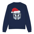 Navy - Front - Star Wars: The Mandalorian Unisex Adult Mando Santa Hat Christmas Sweatshirt