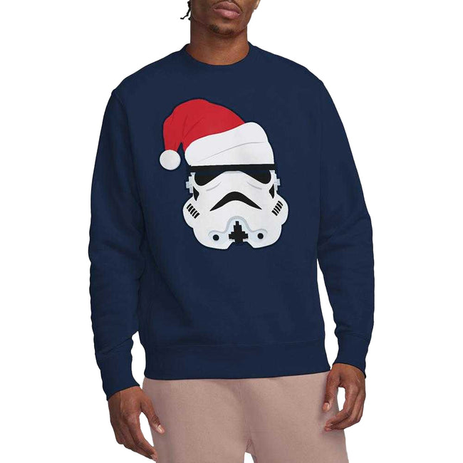 Navy - Lifestyle - Star Wars Unisex Adult Stormtrooper Santa Hat Christmas Sweatshirt