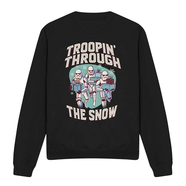 Black - Front - Star Wars Unisex Adult Troopin´ Through The Snow Sweatshirt