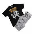 Black-Grey-White - Front - Looney Tunes Mens Taz Long Pyjama Set