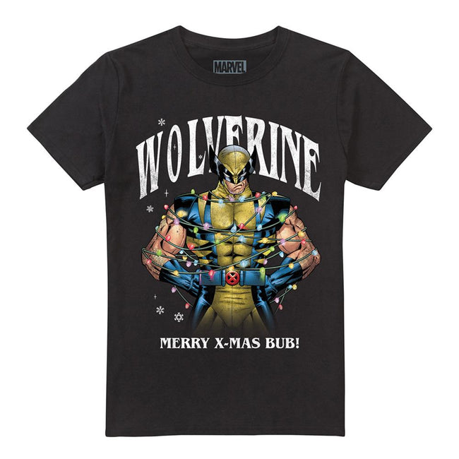 Black - Front - Wolverine Unisex Adult Merry Xmas Bub! T-Shirt