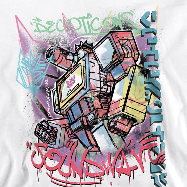White - Pack Shot - Transformers Unisex Adult Generations Street Style Decepticon Soundwave Sweatshirt