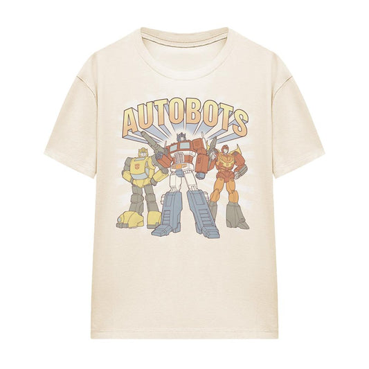 Natural - Front - Transformers Womens-Ladies Generations 1 Heroes Autobots Vintage T-Shirt