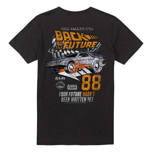 Black - Front - Back To The Future Unisex Adult Racing 88Mph T-Shirt