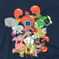 Navy - Side - SpongeBob SquarePants Unisex Adult The Whole Gang T-Shirt