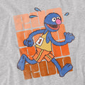 Athletic Heather - Side - Sesame Street Unisex Adult Run Run Grover Heather T-Shirt