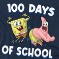 Navy - Side - SpongeBob SquarePants Unisex Adult 100 Days Of School Patrick Star T-Shirt