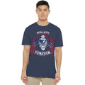 Navy - Back - Bon Jovi Unisex Adult Forever Skull T-Shirt
