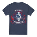 Navy - Front - Bon Jovi Unisex Adult Forever Skull T-Shirt