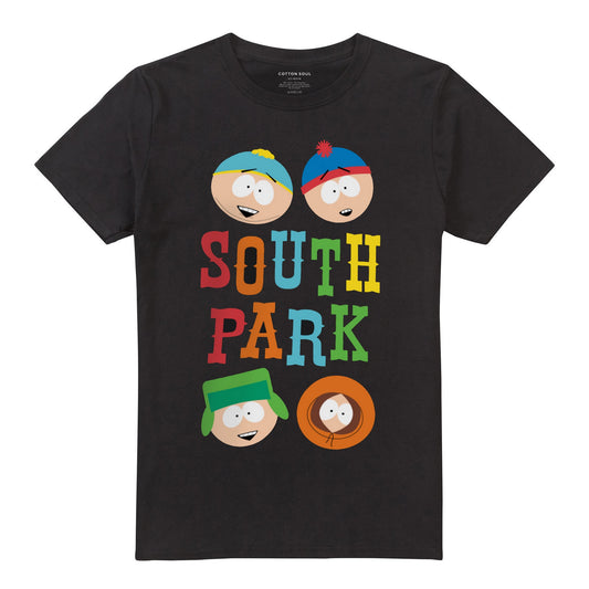 Black - Front - South Park Mens Heads T-Shirt
