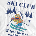 White - Side - Sesame Street Unisex Adult Ski Club Adventure Elmo T-Shirt