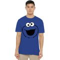 Royal Blue - Back - Sesame Street Unisex Adult Cookie Monster Full Face Heather T-Shirt