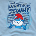 Light Blue - Side - The Smurfs Unisex Adult Who What Why Papa Smurf T-Shirt