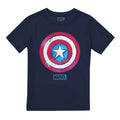 Navy - Front - Captain America Childrens-Kids Drip Shield T-Shirt