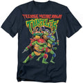 Navy - Front - Teenage Mutant Ninja Turtles: Mutant Mayhem Unisex Adult Group Pose Logo T-Shirt