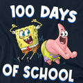 Navy - Side - SpongeBob SquarePants Unisex Adult 100 Days Of School Patrick Star Long-Sleeved T-Shirt