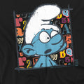 Black - Side - The Smurfs Unisex Adult Brainy Smurf Alphabet T-Shirt