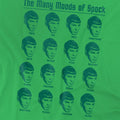 Kelly Green - Side - Star Trek Unisex Adult Many Moods Of Spock T-Shirt