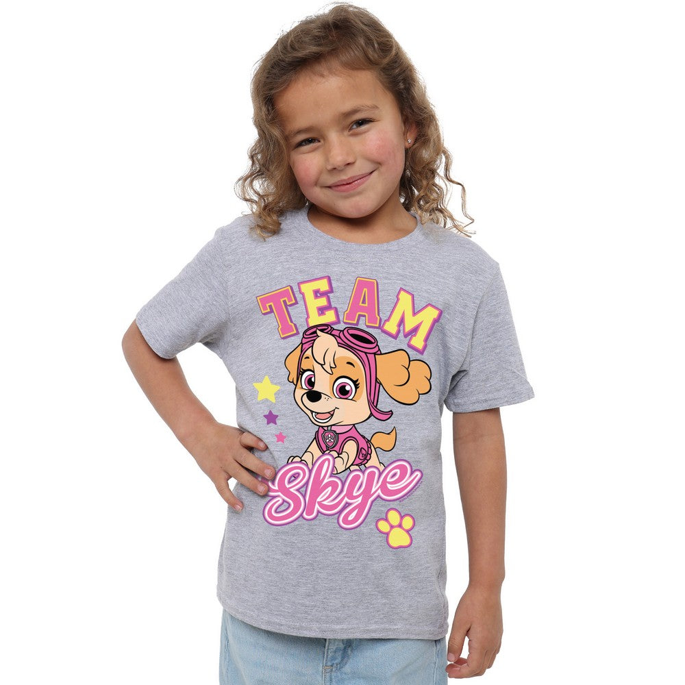 Sports Grey - Side - Paw Patrol Girls Team Skye Heather T-Shirt