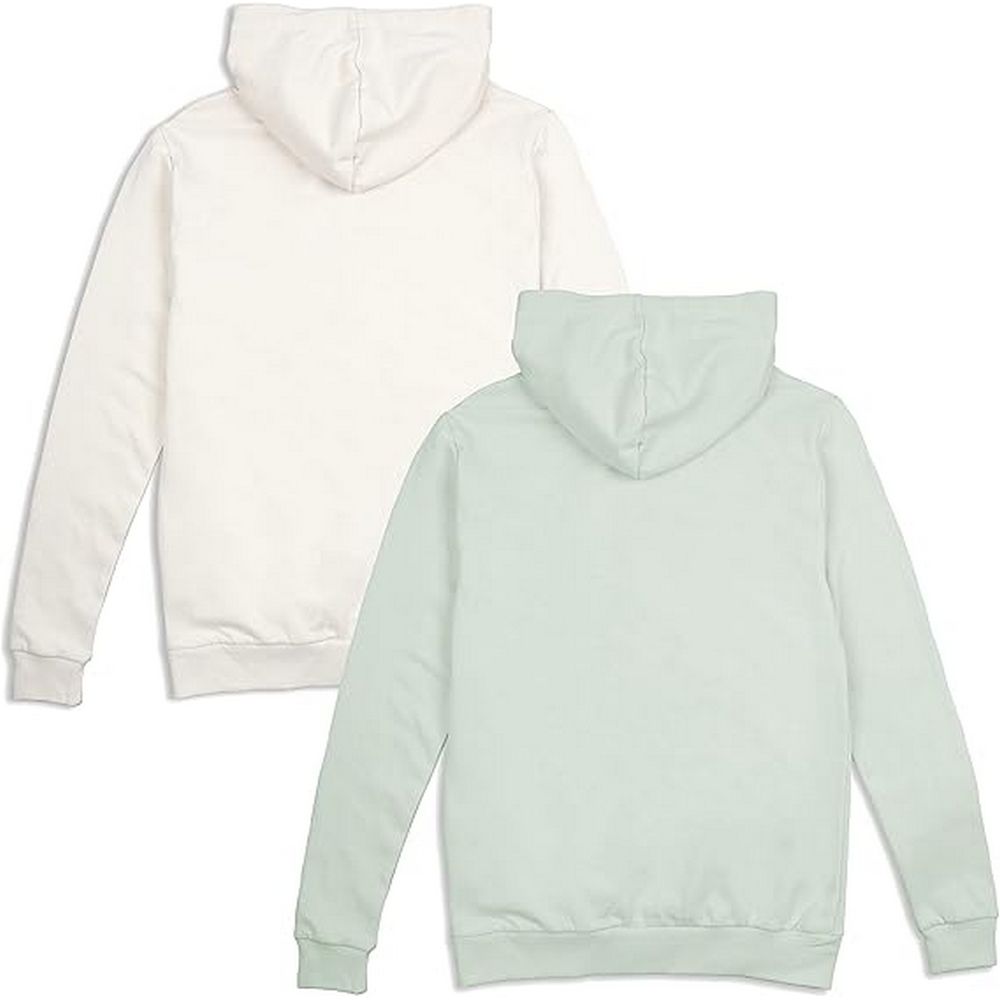 Sage-Stone - Back - Cotton Soul Womens-Ladies Plain Hoodie (Pack of 2)