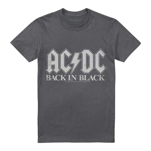 Charcoal - Front - ACDC Unisex Adult Back In Black T-Shirt