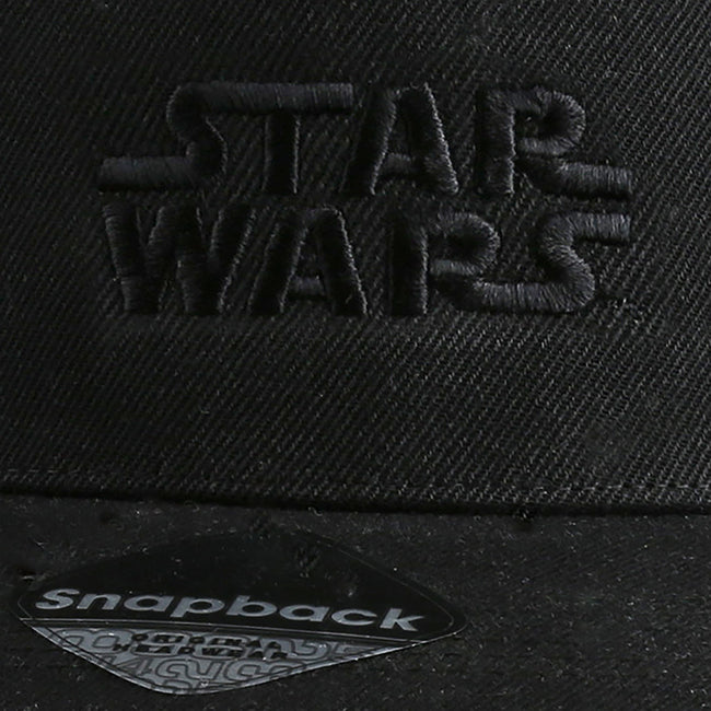 Black - Back - Star Wars Mens 3D Logo Flat Peak Cap