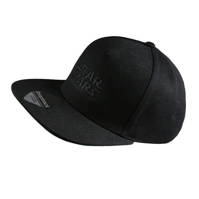 Black - Side - Star Wars Mens 3D Logo Flat Peak Cap