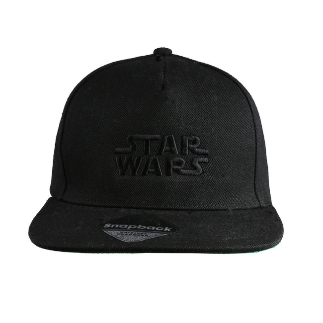 Black - Front - Star Wars Mens 3D Logo Flat Peak Cap