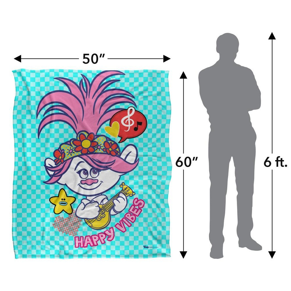 Multicoloured - Lifestyle - Trolls Happy Vibes Silky Poppy Soft Touch Blanket