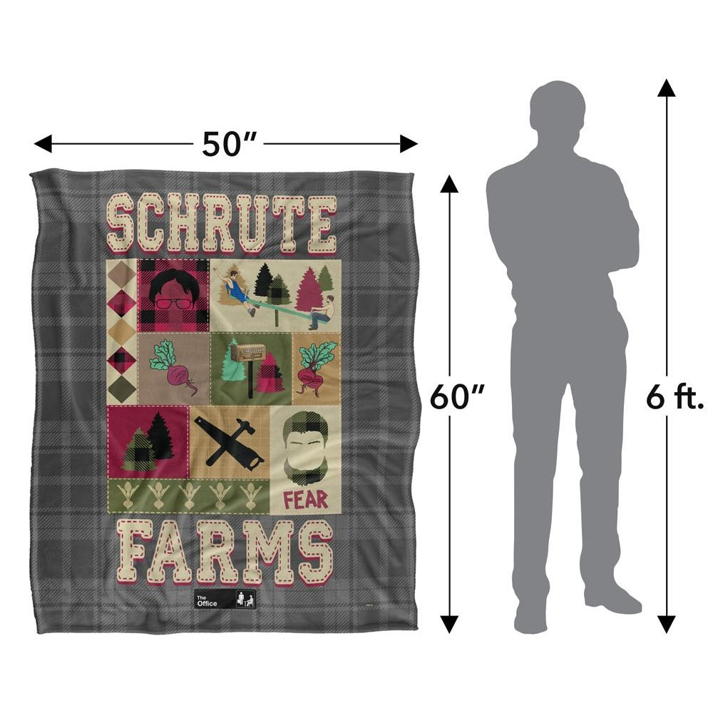 Grey-Multicoloured - Lifestyle - The Office Schrute Farms Silky Quilted Soft Touch Blanket