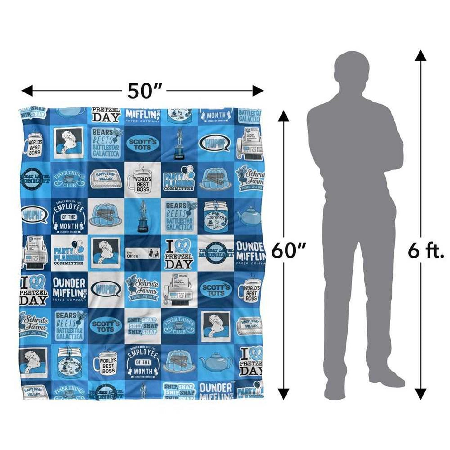 Blue-Multicoloured - Lifestyle - The Office Silky Quilted Soft Touch Blanket