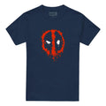 Navy - Front - Deadpool Unisex Adult Painted Logo T-Shirt