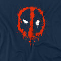 Navy - Side - Deadpool Unisex Adult Painted Logo T-Shirt