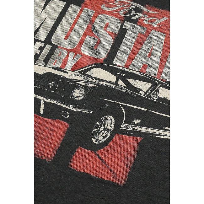 Black - Side - Ford Mens Mustang Shelby Vintage Wash T-Shirt