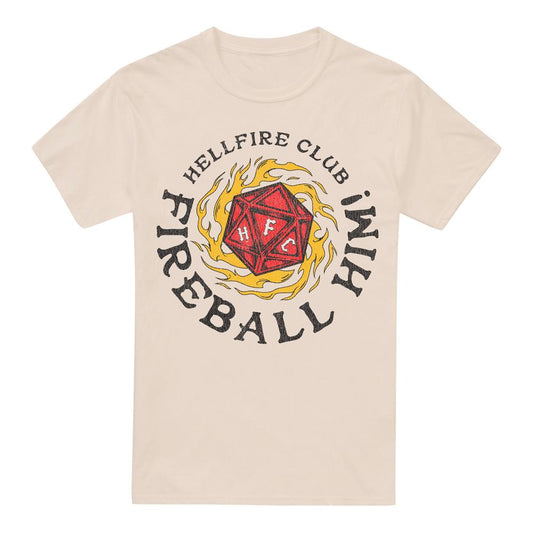 Natural - Front - Stranger Things Mens Hellfire Club Fireball T-Shirt