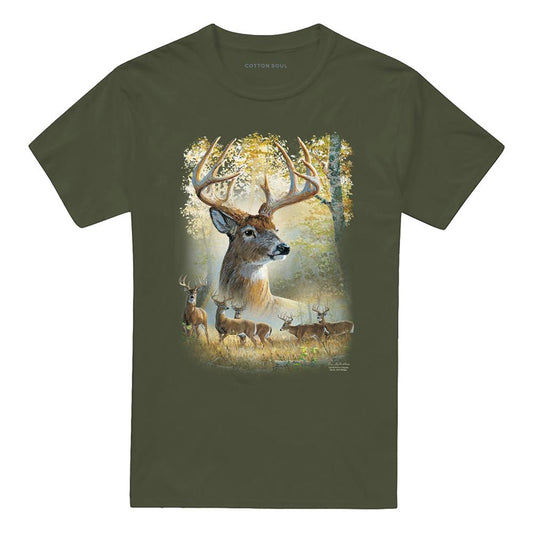 Military Green - Front - Wild Wings Unisex Adult Bucks T-Shirt