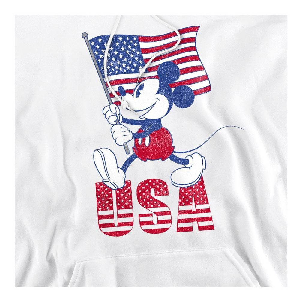 White - Back - Disney Mens USA Mickey Mouse Hoodie