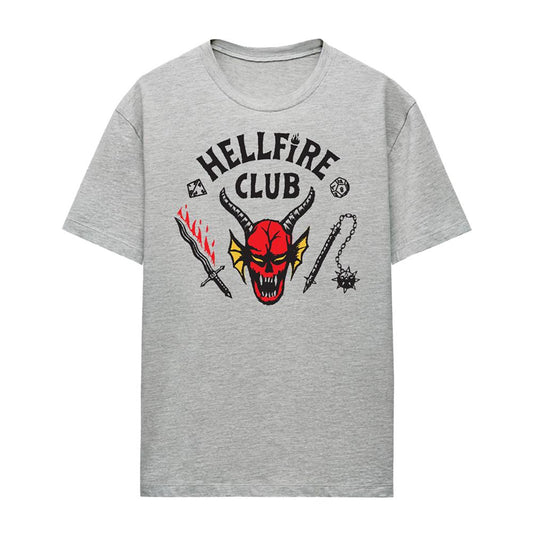 Athletic Heather - Front - Stranger Things Womens-Ladies Hellfire Club T-Shirt