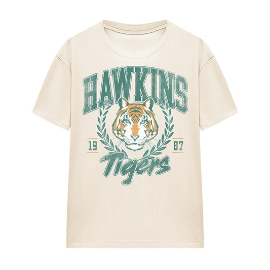 Natural - Front - Stranger Things Womens-Ladies Tiger Laurel T-Shirt
