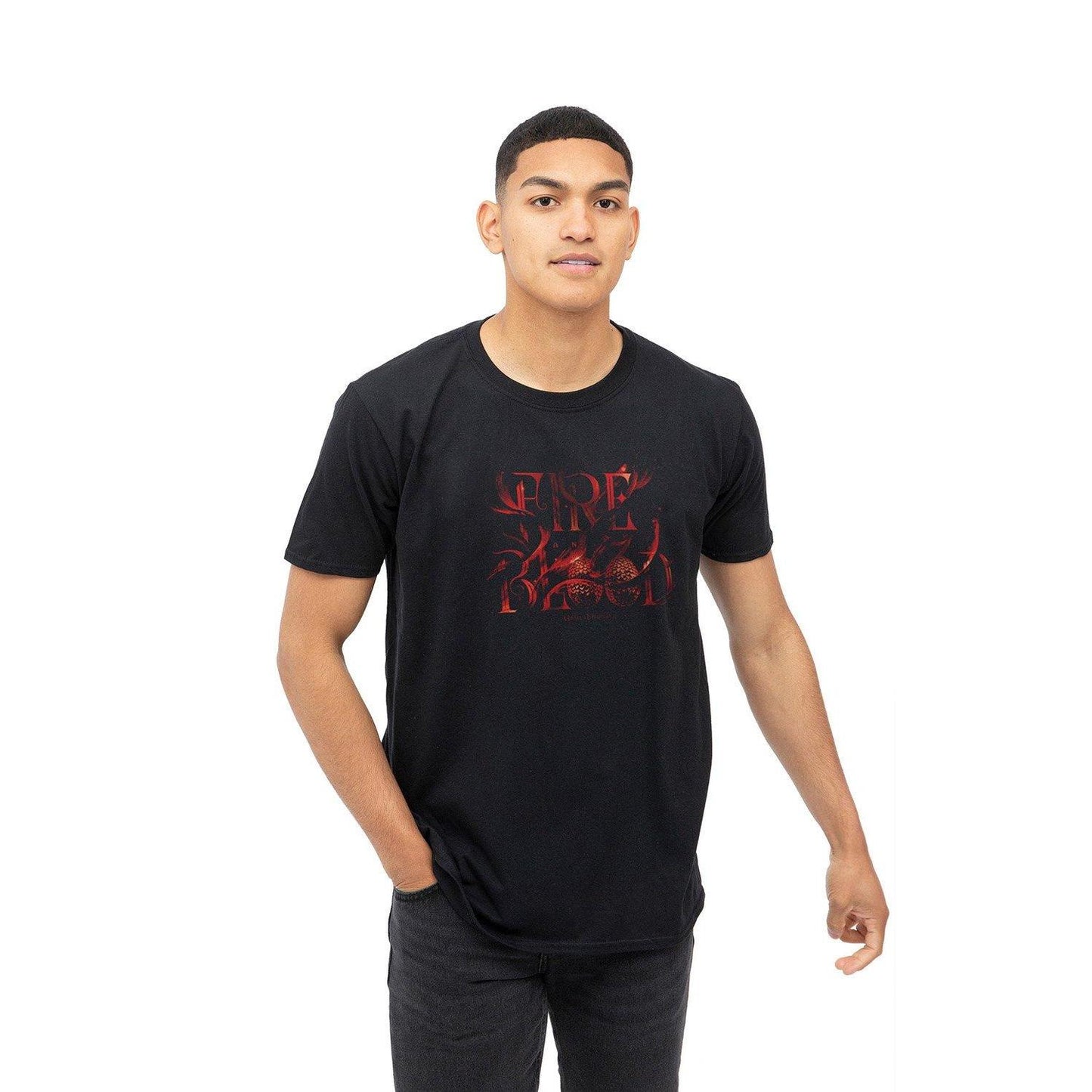 Black - Back - Game Of Thrones: House Of The Dragon Mens Fire & Blood Egg T-Shirt