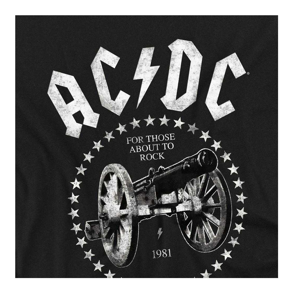 Black - Side - AC-DC Childrens-Kids About To Rock Cannon Sweatshirt