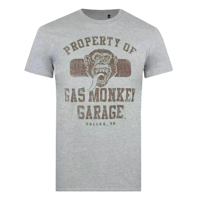 Sports Grey - Front - Gas Monkey Garage Mens Property Of Heather T-Shirt