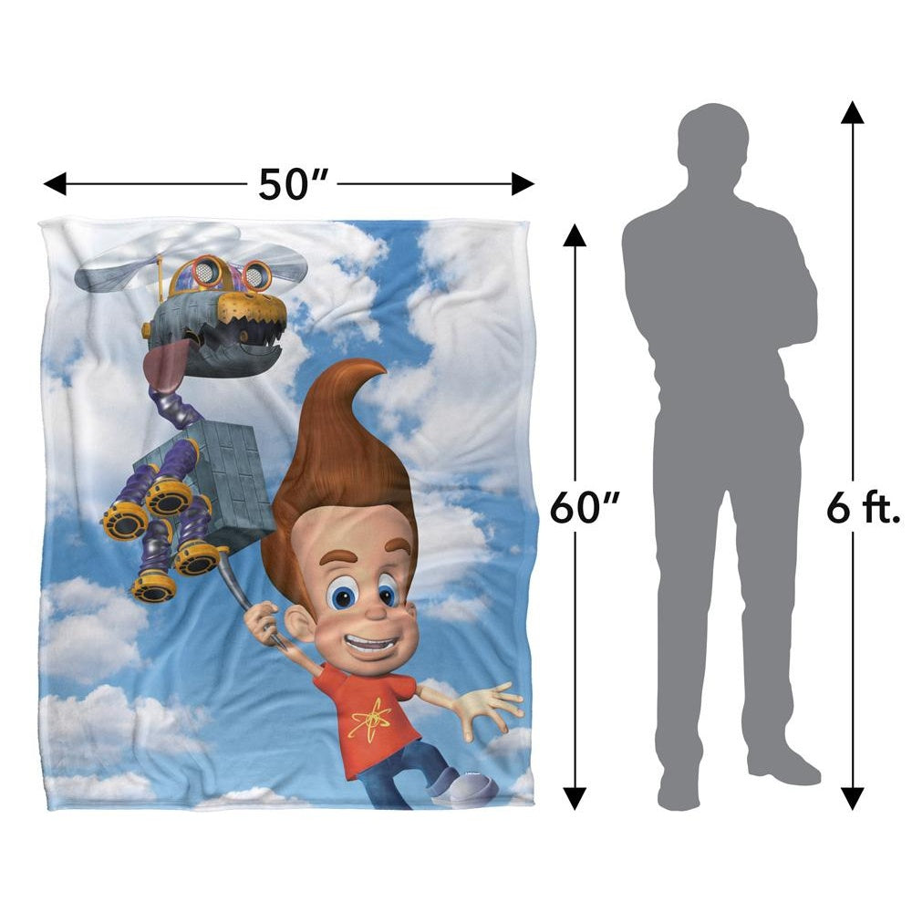 Multicoloured - Close up - Jimmy Neutron Silky Helicopter Supersoft Blanket