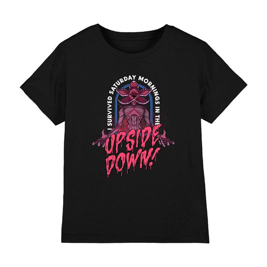 Black - Front - Stranger Things Childrens-Kids Survival Demogorgon T-Shirt