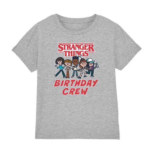 Athletic Heather - Front - Stranger Things Childrens-Kids Birthday Crew Upside Down Cartoon T-Shirt