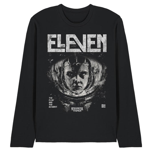 Black - Front - Stranger Things Unisex Adult Laboratory Eleven Long-Sleeved T-Shirt