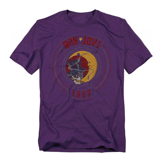 Purple - Front - Bon Jovi Unisex Adult 1987 T-Shirt