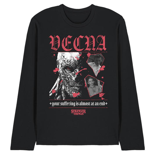Black - Front - Stranger Things Unisex Adult Suffering Vecna Long-Sleeved T-Shirt
