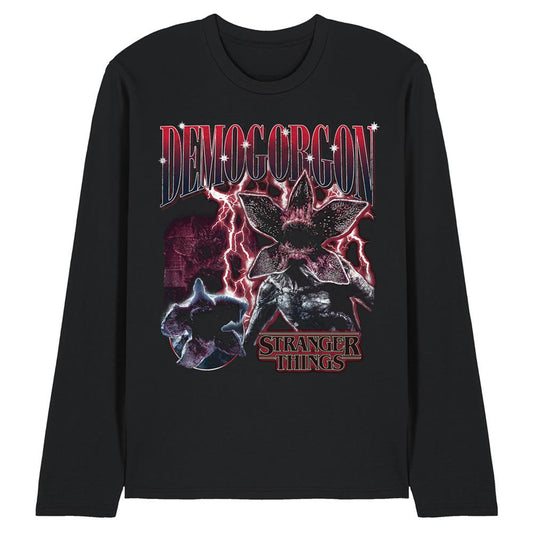 Black - Front - Stranger Things Unisex Adult Demogorgon Homage Long-Sleeved T-Shirt
