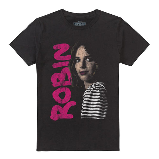 Black - Front - Stranger Things Unisex Adult Robin Neo Homage T-Shirt
